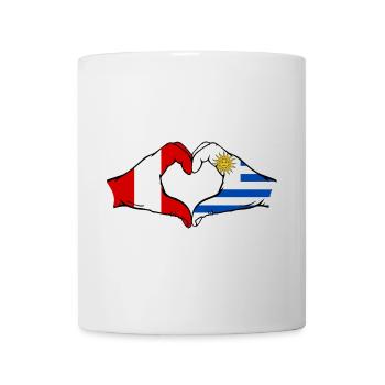 Peru Uruguay Flagge Hände Herzform - Tasse - Weiß - Vorne