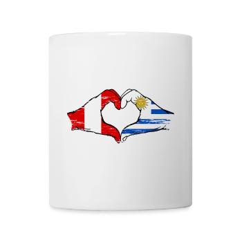 Peru Uruguay Flagge Hände Herzform used - Tasse - Weiß - Vorne