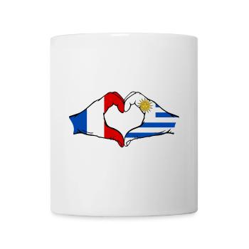 Frankreich Uruguay Flagge Hände Herzform - Tasse - Weiß - Vorne