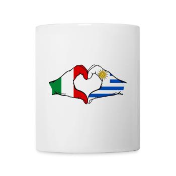 Italien Uruguay Flagge Hände Herzform - Tasse - Weiß - Vorne