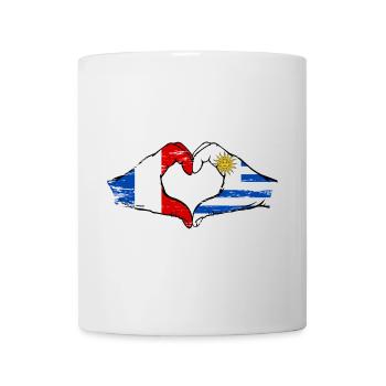 Frankreich Uruguay Flagge Hände Herzform used - Tasse - Weiß - Vorne