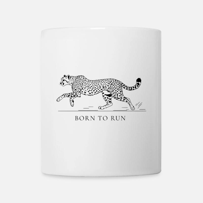 Born to Run – Leopard im Lauf - Tasse - Weiß