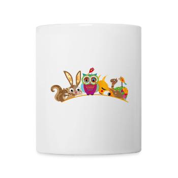 acht niedliche Waldtiere als Banner - Tasse - Weiß - Vorne