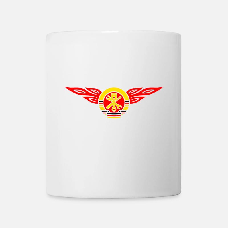 KFZ Flammen Wappen 3c - Tasse - Weiß