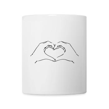 hearthands BFF Freunde Herz Hände Liebe Symbol - Tasse - Weiß - Vorne