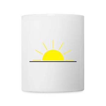Soleil levant ou couchant jaune - Mug blanc - blanc - Devant