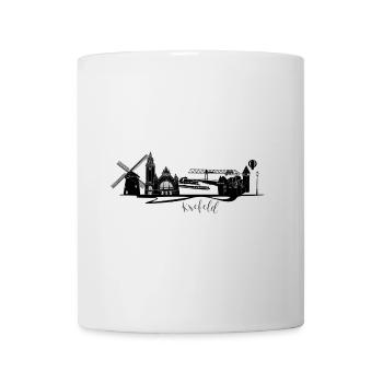 Paysage urbain créatif de Krefeld avec ligne d’horizon et pont - Mug blanc - blanc - Devant