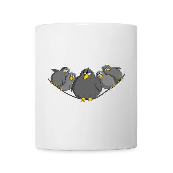 Vogel fett und witzig - Tasse - Weiß - Vorne