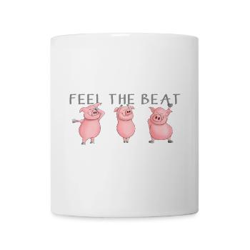 sentez le rythme - des cochons drôles dansent - Mug blanc - blanc - Devant