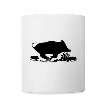 Sanglier chasse silhouette gibier chasseur animal  - Mug blanc - blanc - Devant