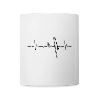 Trombone heartbeat frequency pulse ECG - Mug - white - Front
