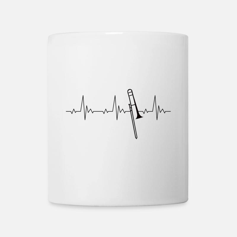 Posaune Heartbeat Frequenz Puls EKG - Tasse - Weiß