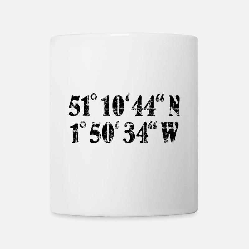 Stonehenge Coordinates Vintage Black (FR) - Mug blanc - blanc