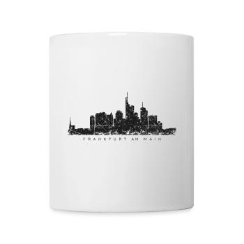 Frankfurt am Main Skyline (Vintage/Schwarz) - Tasse - Weiß - Vorne