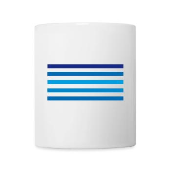 Rayures bleues minimales - Mug blanc - blanc - Devant