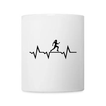 Laufen, Läuferin, EKG - Tasse - Weiß - Vorne