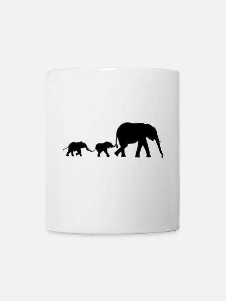 Elephant family, elephants - Mug blanc - blanc