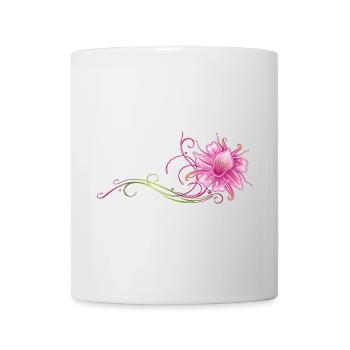 Colorful orchid with filigree ornament - Mug - white - Front
