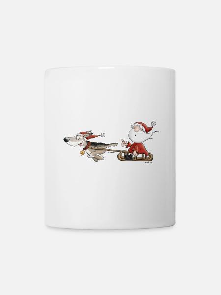 Santa Claus with dog sledges I Christmas - Mug - white