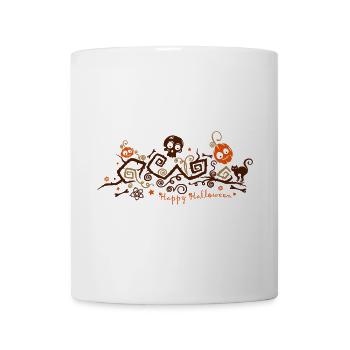 Ornement de Halloween avec des citrouilles et du c - Mug blanc - blanc - Devant
