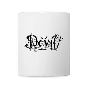 Lettrage du diable dans le style gothique ornemental - Mug blanc - blanc - Devant