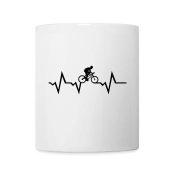 Herzschlag und Radfahrer, radfahren - Tasse - Weiß - Vorne