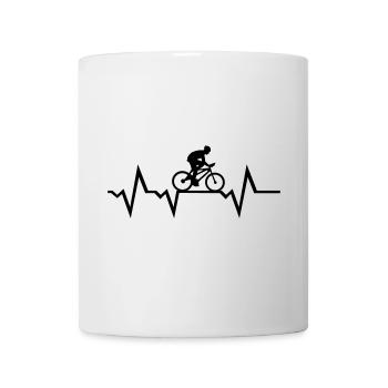 Herzschlag und Radfahrer, radfahren - Tasse - Weiß - Vorne