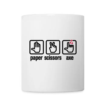 Paper - Scissors - axe - Rock - lumberjack - Mug - white - Front