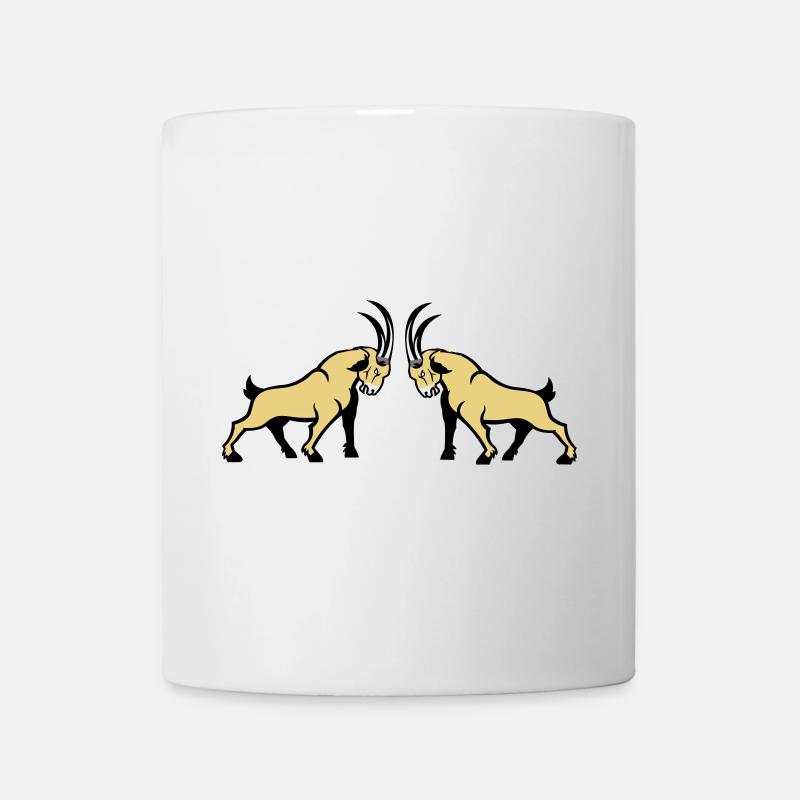 Capricorn Beige Double Bull Symmetry - Mug - white