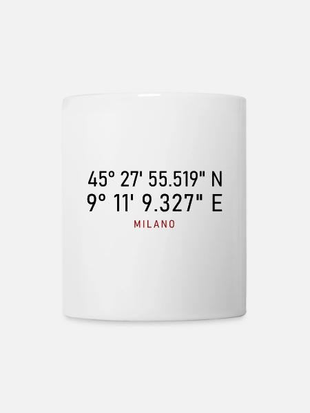 Coordonnées du lettrage rouge Milano - Mug blanc - blanc