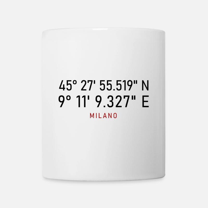 Coordonnées du lettrage rouge Milano - Mug blanc - blanc