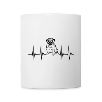 EKG pug, heartbeat, cool dog, pulse, dog pug - Mug - white - Front