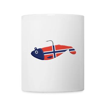 Gummifisch Norwegen für Angler in Fjord und Meer - Tasse - Weiß - Vorne