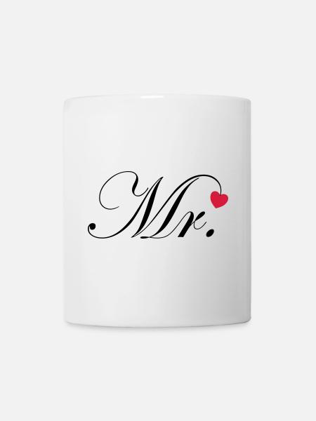 Mr Design Bräutigam Hochzeit Herz Geschenk Paar - Tasse - Weiß