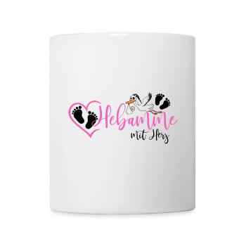 Hebamme mit Herz  - Tasse - Weiß - Vorne