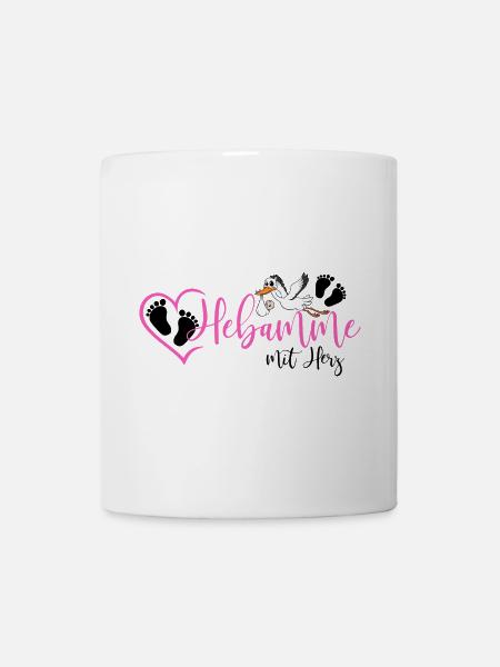 Hebamme mit Herz - Tasse - Weiß