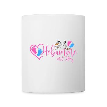 Hebamme mit Herz  - Tasse - Weiß - Vorne