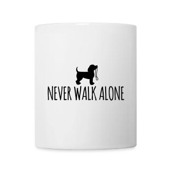 Dog funny dog school leash walk alone - Mug - white - Front
