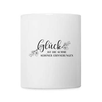 Glück ist die Summe schöner Erinnerungen - Tasse - Weiß - Vorne