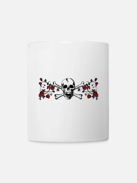 Skull Rose Ornament Skull Rose - Mug - white