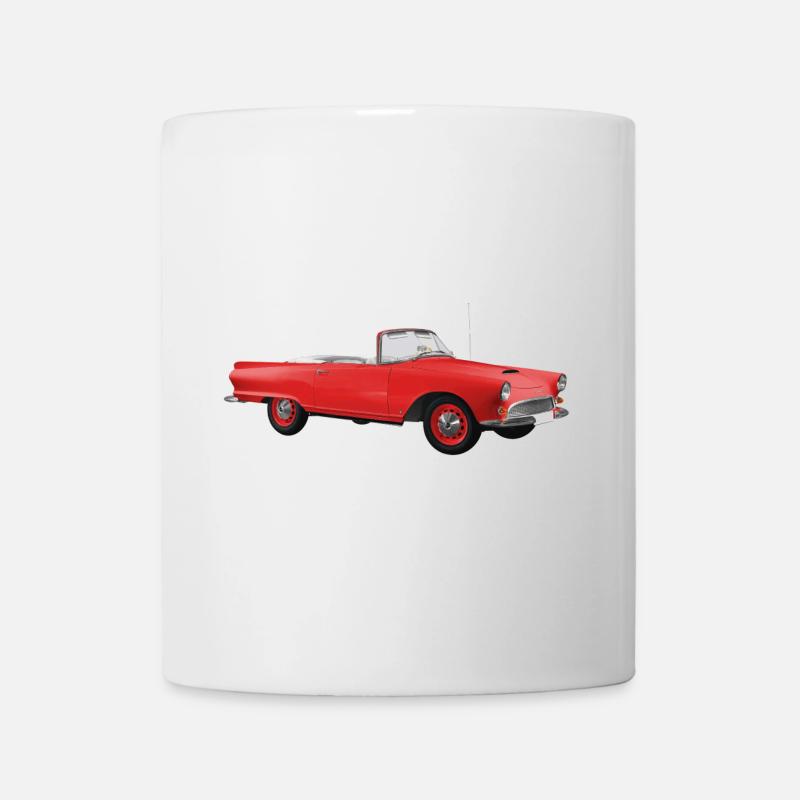 Vintage-rotes Cabriolet - Tasse - Weiß