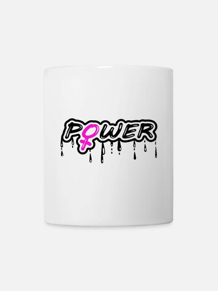 Frauenpower Mädchenpower Power mit weiblich Symbol - Tasse - Weiß