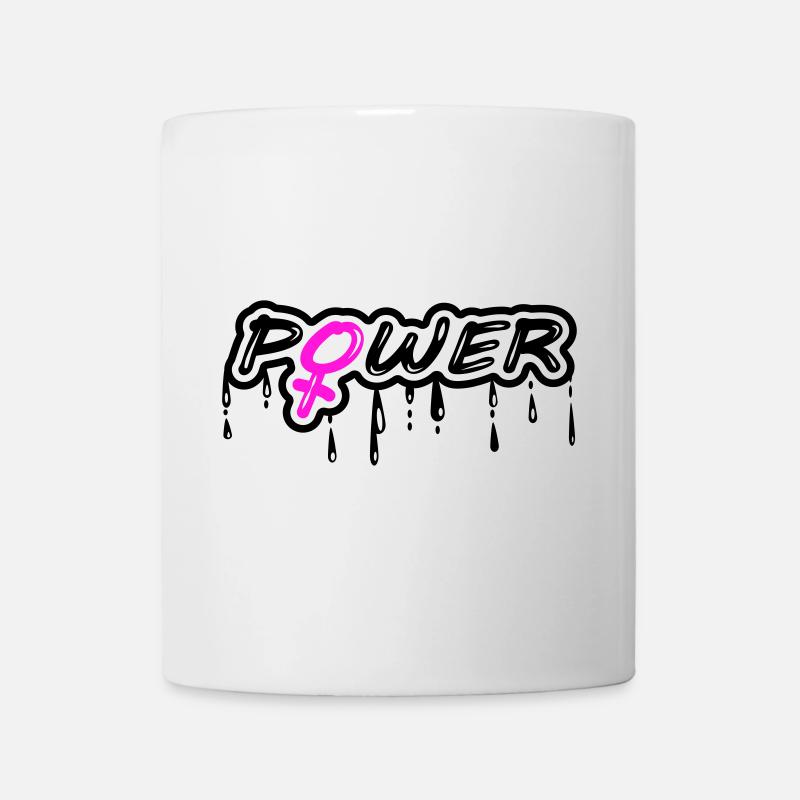 Frauenpower Mädchenpower Power mit weiblich Symbol - Tasse - Weiß