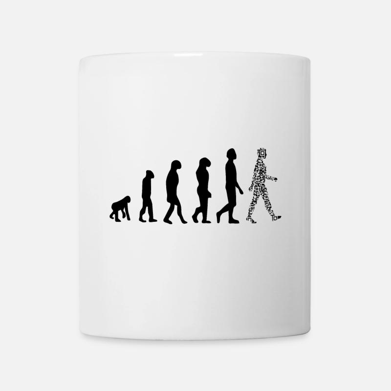 Evolution QR Code - Humor Gesundheits-Pass - Tasse - Weiß