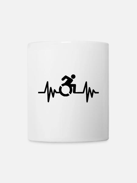 Bild Rollstuhlsymbol mit Herzfrequenz * - Tasse - Weiß