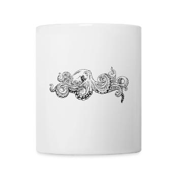 Octopus - Octopus Black Pattern - Mug - white - Front
