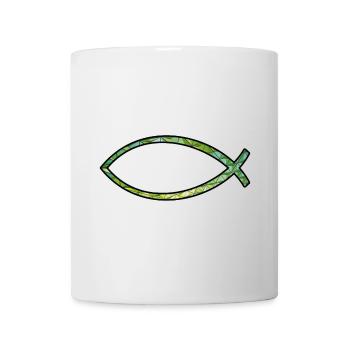 Poisson Ichtus (diamant, vert) - Mug blanc - blanc - Devant