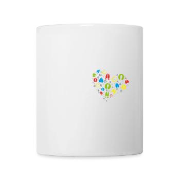 Huf aufs Herz - Hand aufs Herz! Wortspiel Tiere - Tasse - Weiß - Vorne
