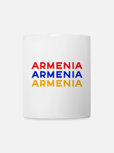 Armenia Dreifarbig Schrift-Design - Tasse - Weiß