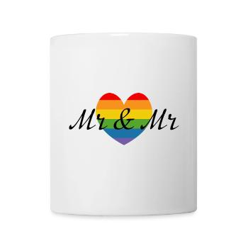 Mr et Mr Rainbow Wedding LGBT lgbtqi queer - Mug blanc - blanc - Devant